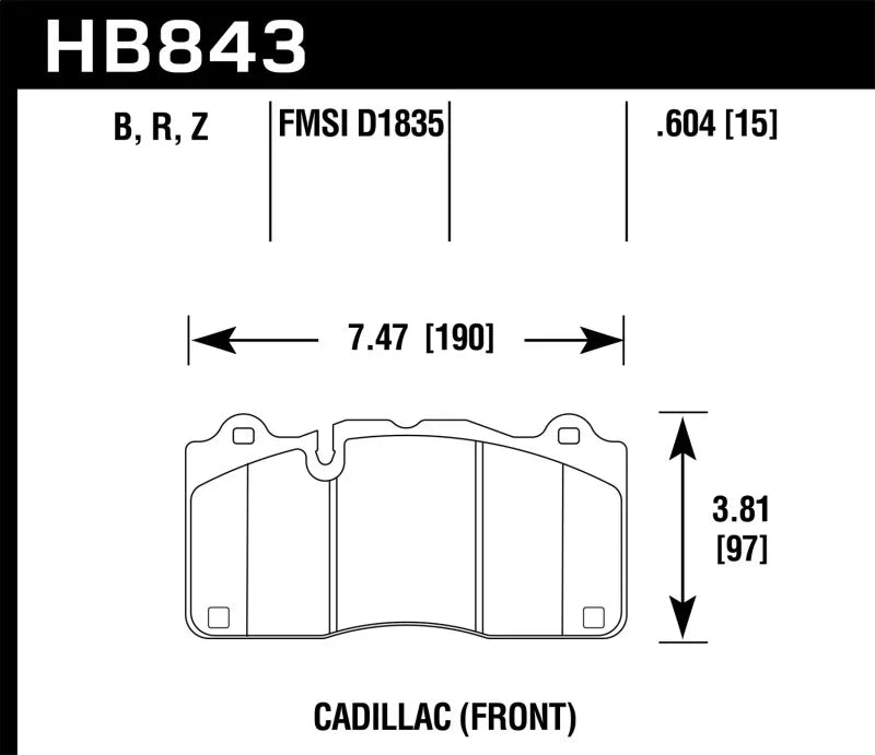 Hawk Performance Hawk 2018 Chevrolet Camaro ZL1 HPS 5.0 Front Brake Pads
