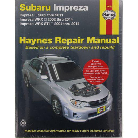 Haynes Repair Manual Suits Subaru Impreza, WRX & STI