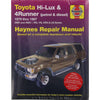 Haynes Repair Manual Suits Toyota Hi Lux 4x4 & 4x2 &