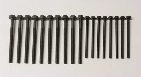 Black metal bolts with threaded shafts and hex heads for head gasket and bolts 2.2 transit rwd mk7 mk8 ranger defender tdci