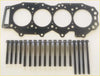 Black engine head gasket with four circular openings and matching black bolts for ford ranger mazda bt50 2.5 cdvi tdci