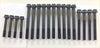 Set of black metal head gasket bolts with threaded shafts and hex heads for voyager cherokee grand frontera scorpio
