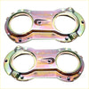 Shiny metallic head light brackets x2 for nissan datsun 620 1972-1979 with chrome dual-gauge housing and reinforced mounts