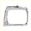 Chrome finished rectangular headlight bezel with rounded corners and central mount for toyota hilux 1988-1997