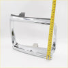 Chrome finished rectangular headlight bezel with polished metal surface and mounting tabs for toyota hilux 2wd 1988-1997