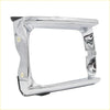Chrome finished rectangular headlight bezel with polished metal finish and black rubber pads for toyota hilux left side