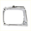 Chrome finished rectangular headlight bezel with rounded corners and central mounting bracket for toyota hilux 4wd