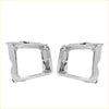 Chrome finished rectangular headlight bezels with polished metallic finish and mounting tabs for toyota hilux 4wd 1988-1997