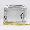 Chrome finished rectangular headlight housing with clear lens and wiring for right side toyota hilux 2wd 1978-1983