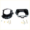 Black and chrome headlight bucket assemblies with mounting hardware for 1988-1998 toyota 4runner hilux