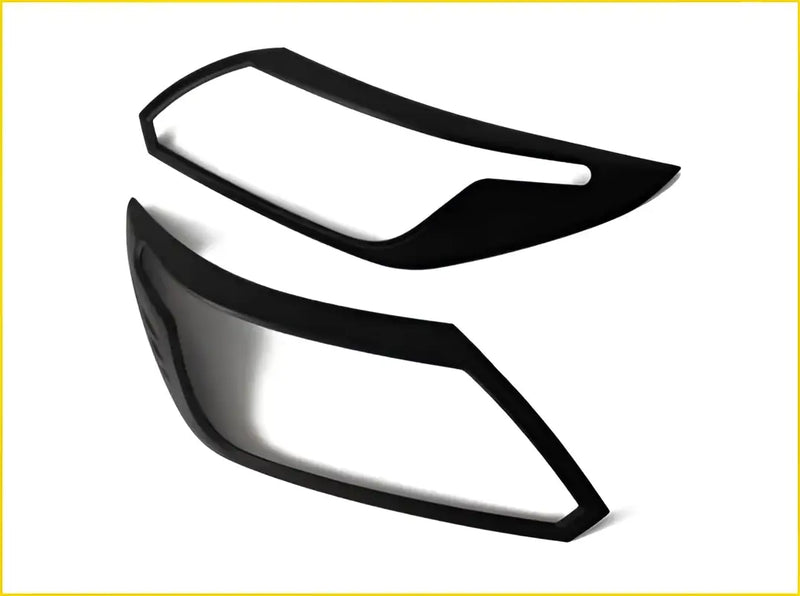 Black plastic headlight cover trim pieces for chevrolet colorado trailblazer 2017 to 2019 shown from back side