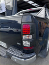 Black plastic taillight cover with red and clear lenses for matte holden colorado 2012-2016 rugged off-road style