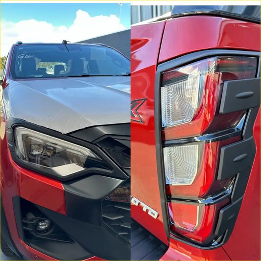 Headlight Covers and Taillight Isuzu D-Max 2024+ Matte Black - Plastic Trim