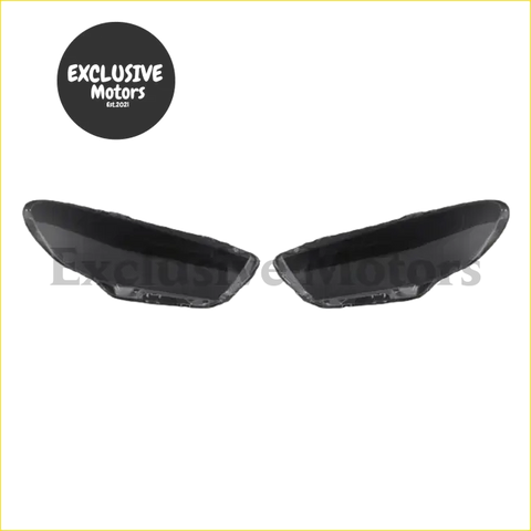 Black plastic headlight covers for Volkswagen Scirocco 2009-2016 with a sleek, durable design
