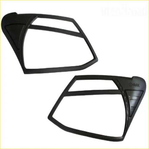 Black plastic side mirror covers with sleek angular design and mounting brackets for isuzu d max 2012 2016 matte black
