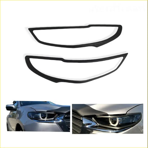 Black plastic headlight covers for Mazda BT 50 2021 plus designed for automotive styling and protection