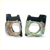 A pair of black and clear headlight housing bracket sets with iridescent lenses for Nissan Navara Datsun D21 1986-1997