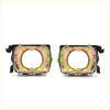 Pair of iridescent yellow and pink fog light assemblies with black brackets for isuzu faster tf tfr bedford brava holden