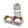 Chrome plated metal headlight light housing set with polished finish for nissan datsun ute 720 1980-1986