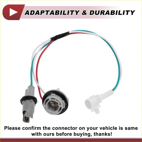 White and black plastic headlight socket for toyota 4runner 2006-2009 with red white and teal wires visible from back side