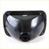 Black plastic headlight housing with glossy finish and molded brackets for toyota hilux 4runner 1988-1998 back side view