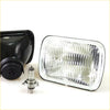 Black rectangular headlight assembly with ribbed clear lens and halogen bulb for Toyota Hilux 4Runner 1988-1998