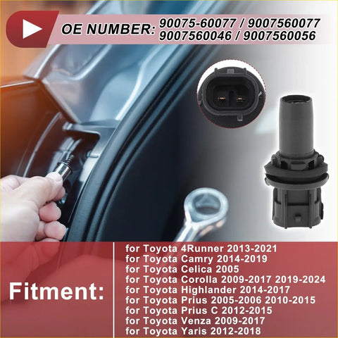 Black plastic engine coolant temperature sensor shown from the back for toyota 4runner headlight side marker lamp socket