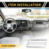 Silver plastic headlight switch button panel cover with horizontal slats for toyota tundra 2022 to 2024