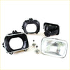 Rectangular chrome finished headlight assembly with clear ribbed lens for toyota 4runner hilux 1988-1995