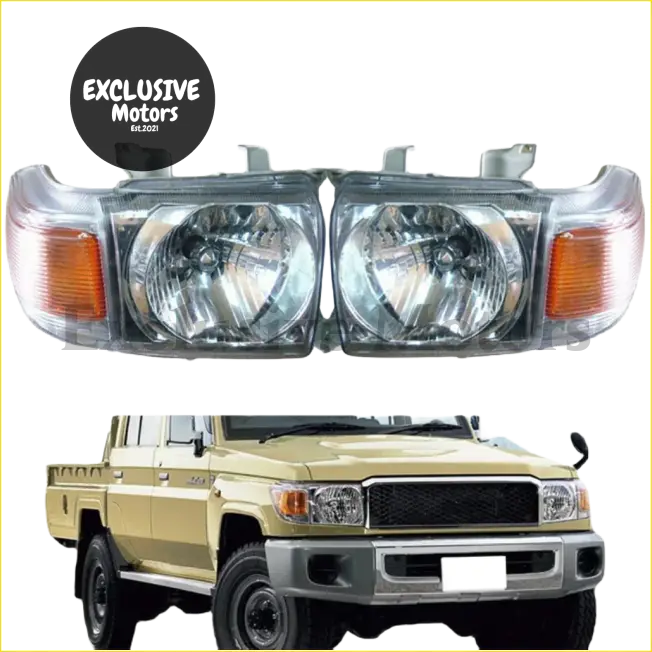 Headlights x 2 for Toyota Land Cruiser LC70/LC76 (2007-2015) - Lights