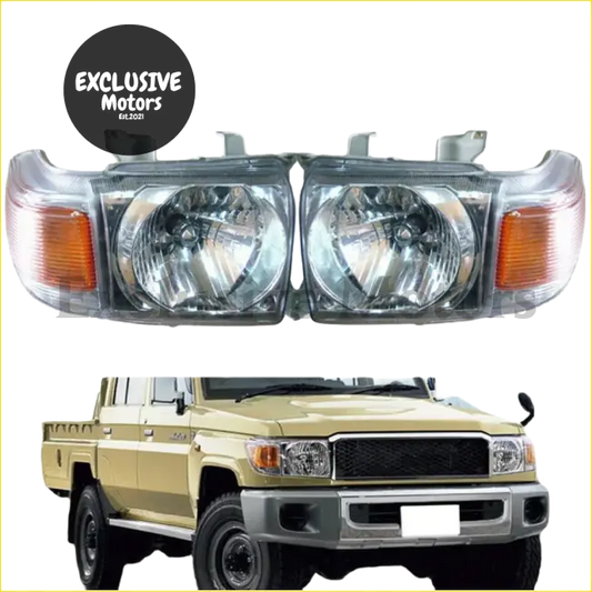 Headlights x 2 for Toyota Land Cruiser LC70/LC76 (2007-2015) - Lights