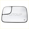 Black-framed heated driver side mirror glass with split design for enhanced visibility on dodge ram 1500 2500 3500