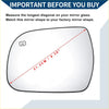 Heated left side mirror glass for Toyota Sienna 2011-2019 black frame clear glass with 21.3 cm diagonal and heating symbol