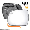 Heated left side mirror glass for toyota sienna 2011-2019 black framed with molded plastic back and orange tool