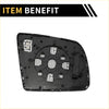 Back side of black plastic heated left side mirror housing with molded mounts and wiring for toyota tundra 2007-2021