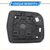 Black plastic heated mirror glass replacement back with mounting clips and circular cutout for toyota previa estima 1990-1999