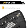Black plastic heated right side mirror glass back with two metal connectors and striped heating element for toyota tacoma