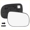 Heating right side mirror glass with black plastic backing plate and white reflective panel for toyota rav4 2013-2018