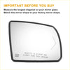 Heated white curved rectangular side mirror glass with black frame reflective surface for toyota tundra back side