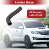 Black rubber heater hose for Toyota Highlander 3.5L with ribbed texture and curved shape shown from back side