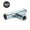 Silver metal t-shaped heater hose output pipe with three threaded ends for Toyota Land Cruiser FZJ80 100 series