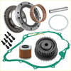 Heavy duty flywheel puller starter clutch with silver black gear copper bearing green gasket and oil filter for v star 1100