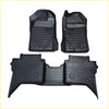 Black rubber heavy duty floor mats with ribbed textured patterns for ford ranger 2022 new ranger net gen and everest 2022 new