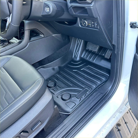 Black rubber heavy duty floor mat with molded contours and raised ridges for grip fit ford ranger 2022+ new ranger net-gen everest 2022+