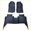 Black rubber heavy duty car floor mats with ribbed textured patterns for ford ranger px1 px2 px3 2012-2021 and everest 2015-2021