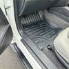 Black rubber heavy duty mat with ribbed texture and molded contours for mitsubishi triton 2015-2023 footwell fit