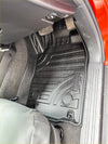 Black rubber heavy duty mat for Mitsubishi Triton 2015-2023 with molded ridges and pedal cutouts