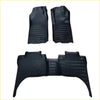 Black rubber heavy duty car floor mats with textured ribbed surface and molded fit for mitsubishi triton 2015-2023