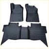 Black rubber heavy duty floor mats with ribbed textured patterns molded for snug fit toyota hilux vigo 2005 2015