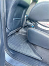 Black rubber heavy duty floor mat with textured ridges and molded contours for volkswagen amarok 2023+ footwell protection